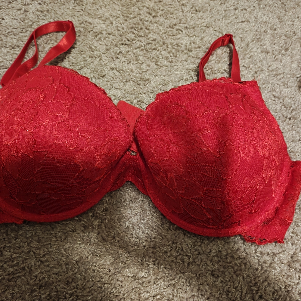 Elegant Red Lace Bra
